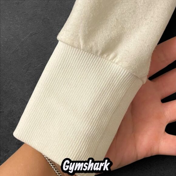 Preowned Gymshark Cropped Half-Zip Sweatshirt – Off White – Small - Picture 7 of 9